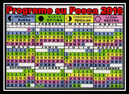 Calendario lunar 2016 para la pesca